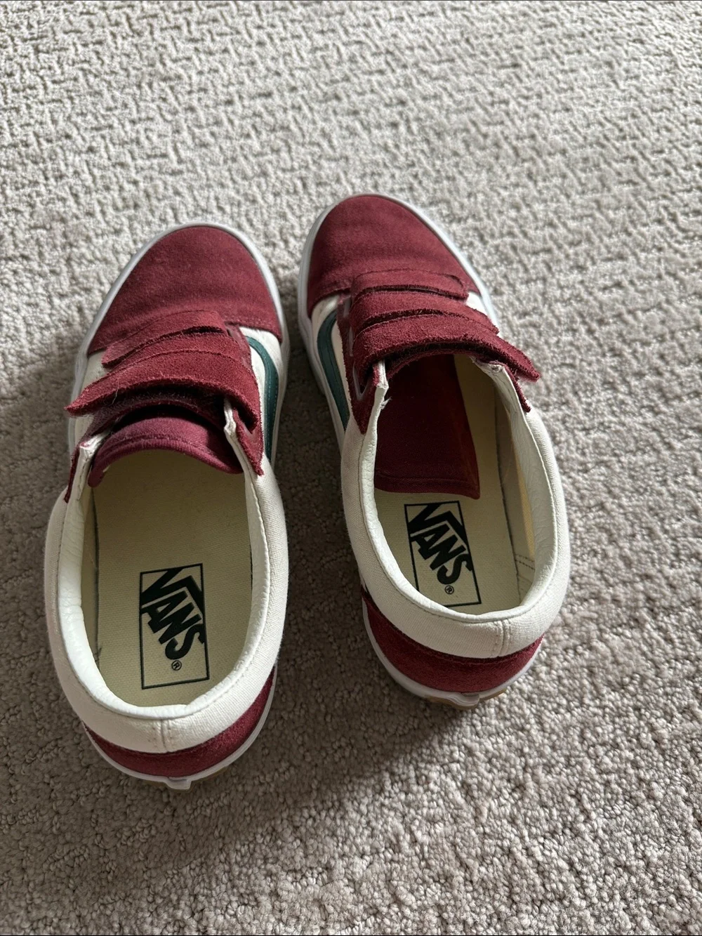 Vans Burgundy Suede Velcro Sneakers